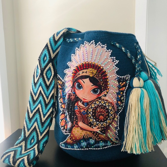 SOLD OUT/ WAYUU BAG/ Mochila Wayuu/ Petrol Blue/ Size L - Picture 7 of 7